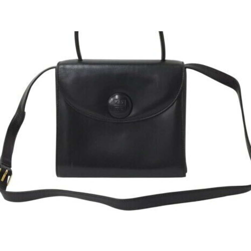 Givenchy Handbag Logo Interchangeable Black Calf … - image 2